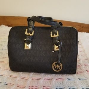 Michael Kors Black/Gold Satchel Shoulder Bag